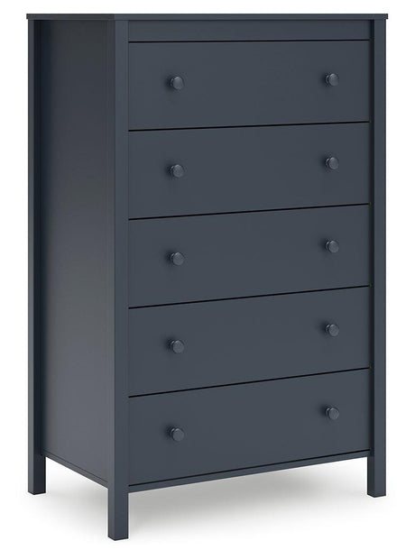 Simmenfort Navy Blue Chest of Drawers by Ashley at Eve Furniture
