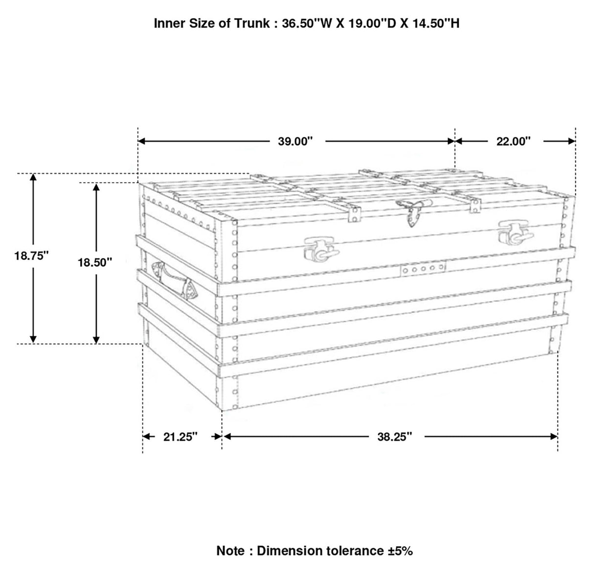 Simmons Natural/Black Rectangular Storage Trunk