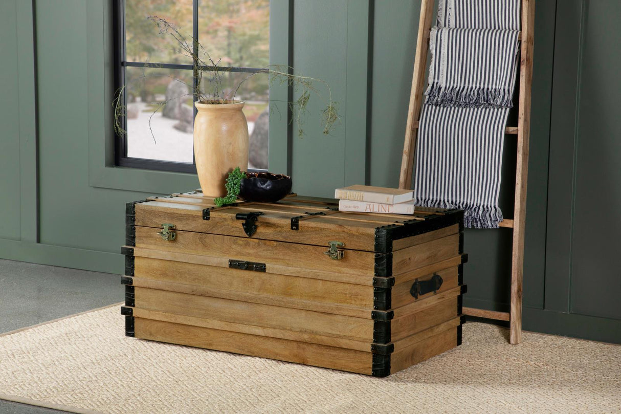 Simmons Natural/Black Rectangular Storage Trunk