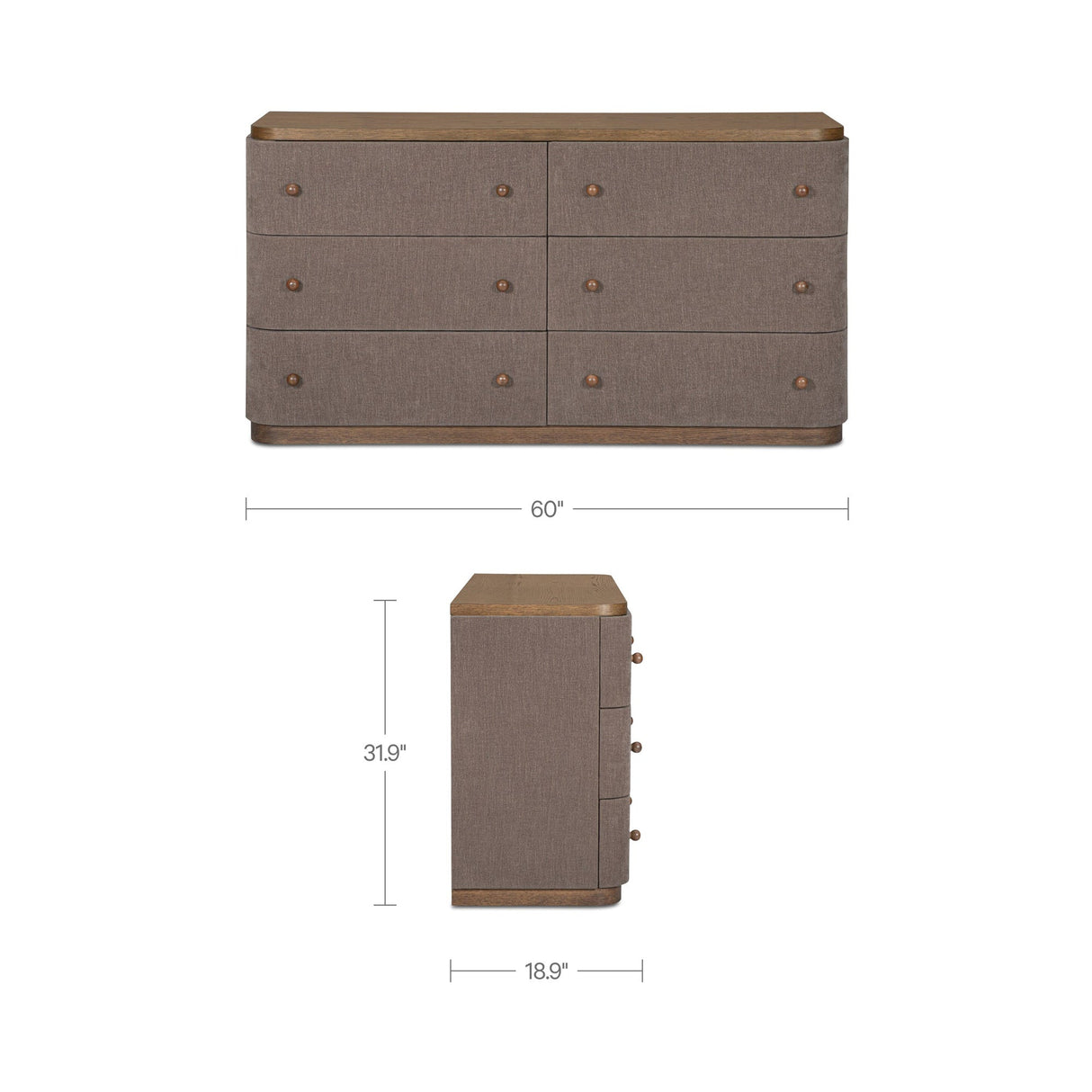 Simone Brown 6 Drawer Dresser by MOES at Eve Furniture
