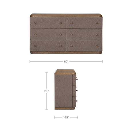 Simone Brown 6 Drawer Dresser by MOES at Eve Furniture
