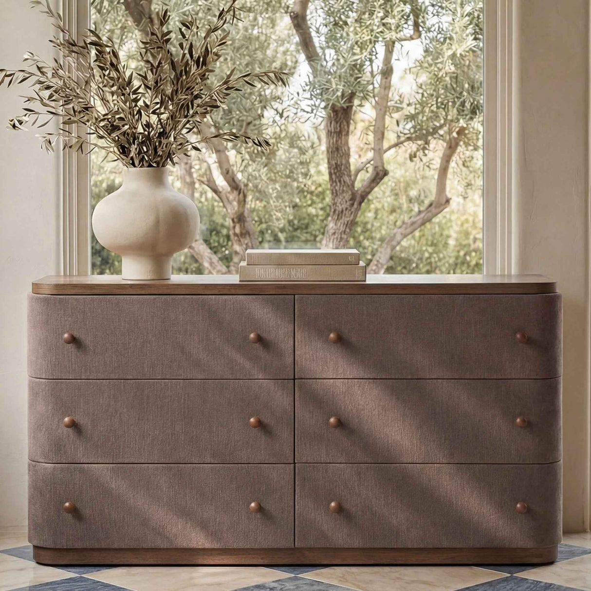 Simone Brown 6 Drawer Dresser by Moe's Home at Eve Furniture