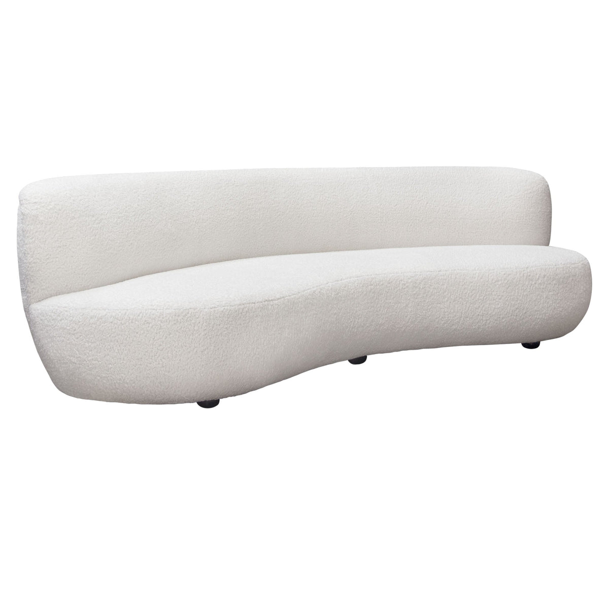 Simone White Curved Sofa by Diamond Sofa at Eve Furniture