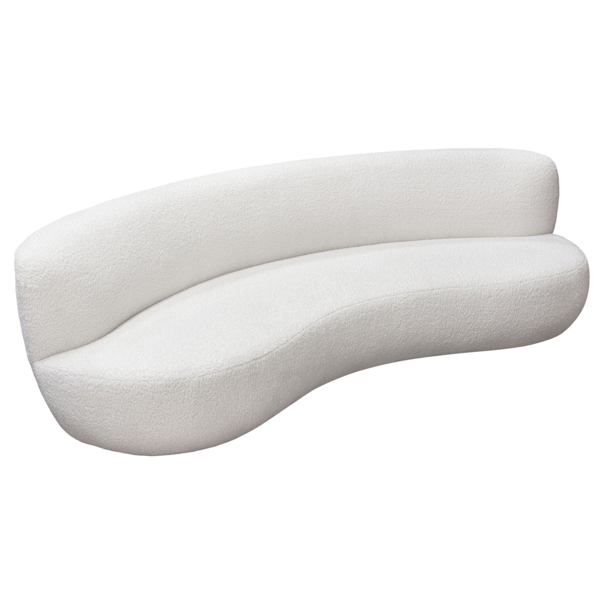 Simone White Curved Sofa by Diamond Sofa at Eve Furniture
