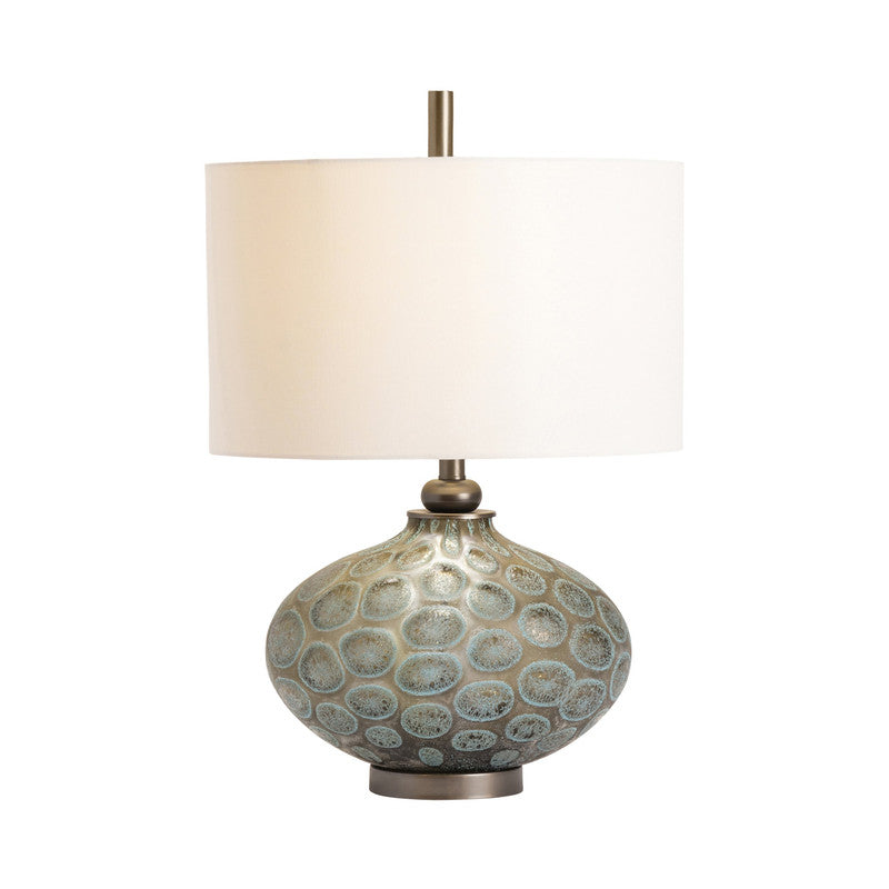 Simons Blue/Brushed Nickel Table Lamp With Night Light by Crestview at Eve Furniture