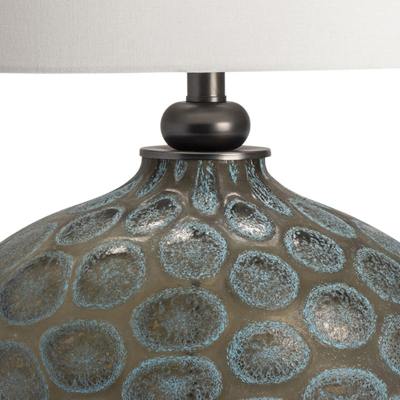 Simons Blue/Brushed Nickel Table Lamp With Night Light by Crestview at Eve Furniture