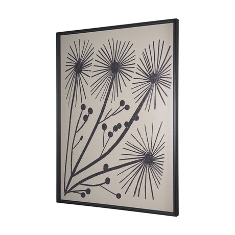 Simple Floral-Grow by Mercana Studio a Hand Embellished Textured Framed Art Print by Mercana at Eve Furniture