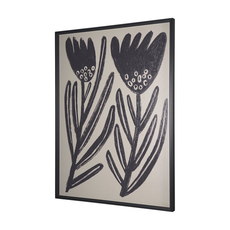 Simple Floral-Grow by Mercana Studio a Hand Embellished Textured Framed Art Print by Mercana at Eve Furniture