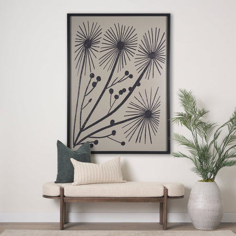 Simple Floral-Grow by Mercana Studio a Hand Embellished Textured Framed Art Print by Mercana at Eve Furniture