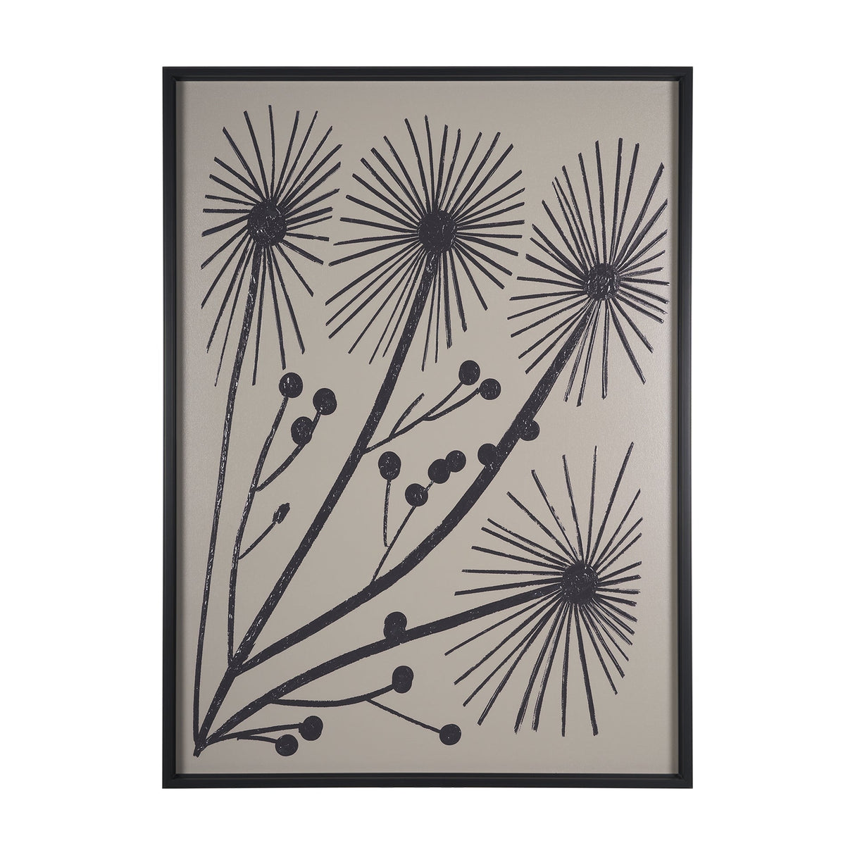 Simple Floral-Grow by Mercana Studio a Hand Embellished Textured Framed Art Print by Mercana at Eve Furniture