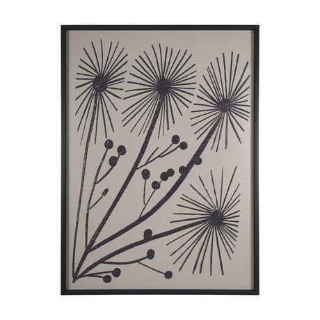 Simple Floral-Grow by Mercana Studio a Hand Embellished Textured Framed Art Print by Mercana at Eve Furniture