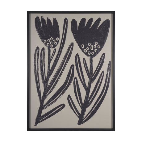 Simple Floral-Grow by Mercana Studio a Hand Embellished Textured Framed Art Print by Mercana at Eve Furniture