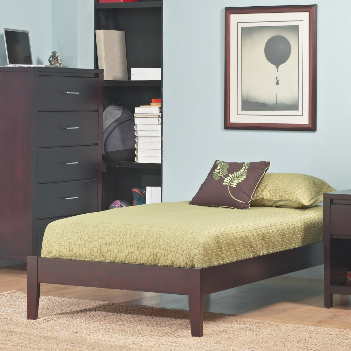 Simple Wood Full Platform Bed in Espresso by Modus Furniture at Eve Furniture