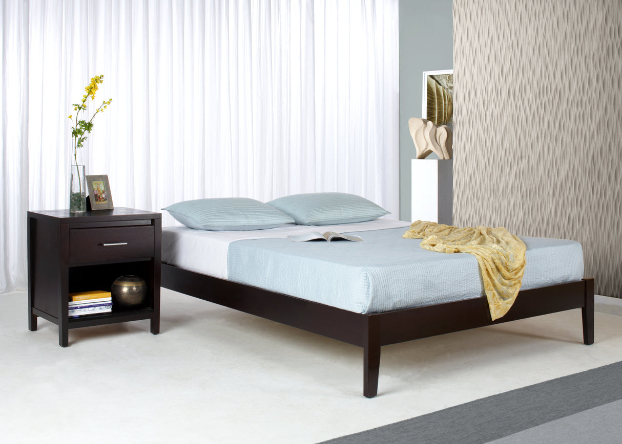 Simple Wood Full Platform Bed in Espresso by Modus Furniture at Eve Furniture