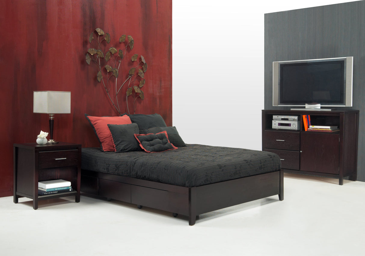 Simple Wood Full Storage Bed in Espresso by Modus Furniture at Eve Furniture