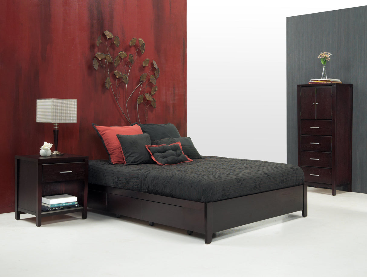 Simple Wood Full Storage Bed in Espresso by Modus Furniture at Eve Furniture
