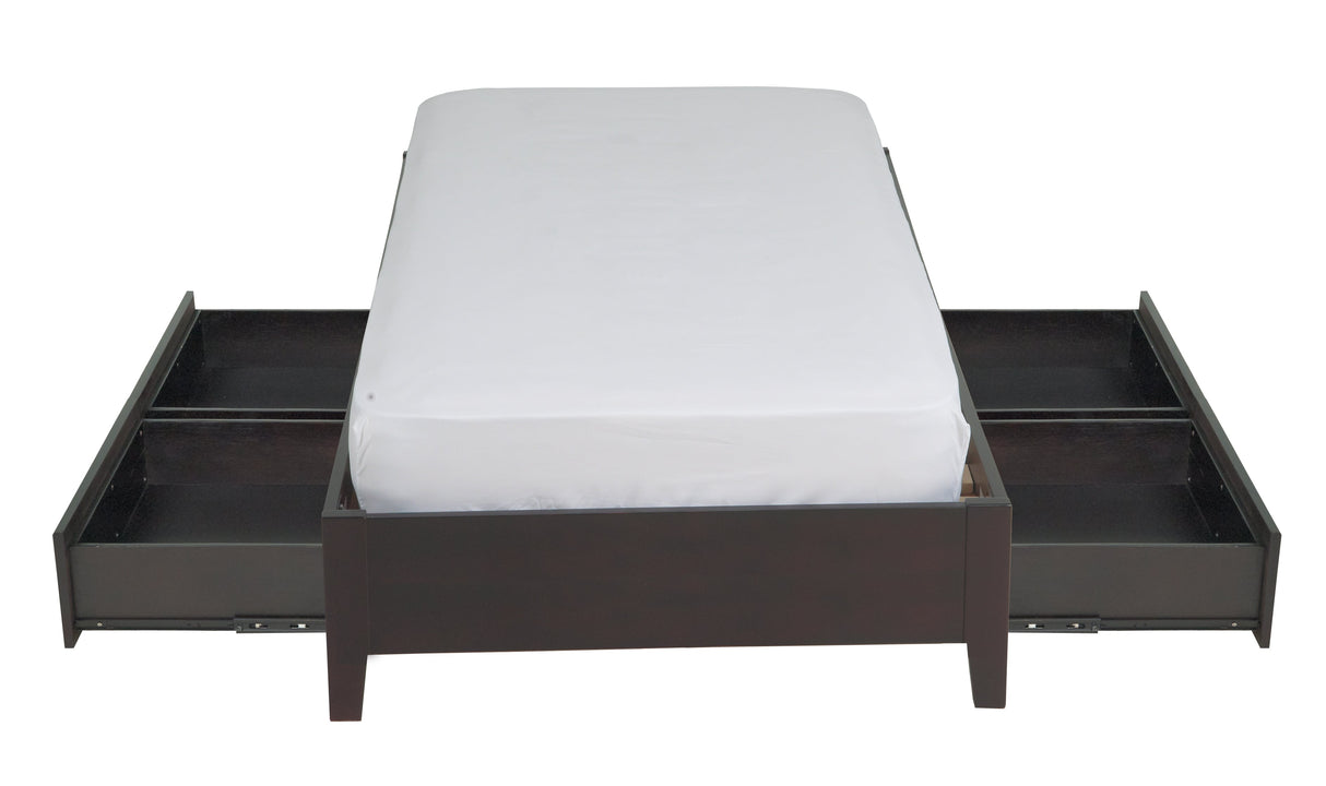 Simple Wood Queen Storage Bed in Espresso by Modus Furniture at Eve Furniture