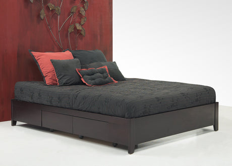 Simple Wood Queen Storage Bed in Espresso by Modus Furniture at Eve Furniture