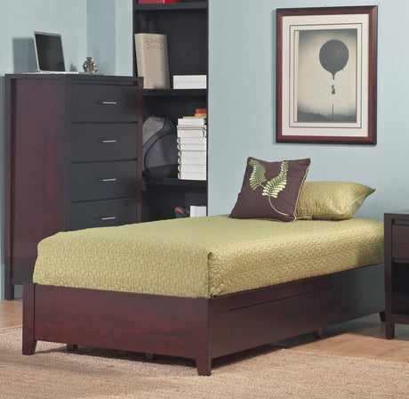 Simple Wood Twin Storage Bed in Espresso by Modus Furniture at Eve Furniture