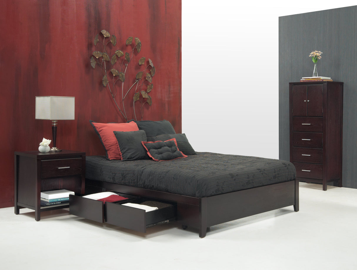 Simple Wood Twin Storage Bed in Espresso by Modus Furniture at Eve Furniture