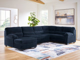 SimpleJoy Navy 3-Piece Sectional with LAF Chaise by Ashley at Eve Furniture