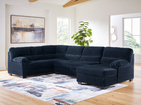 SimpleJoy Navy 3-Piece Sectional with RAF Chaise by Ashley at Eve Furniture
