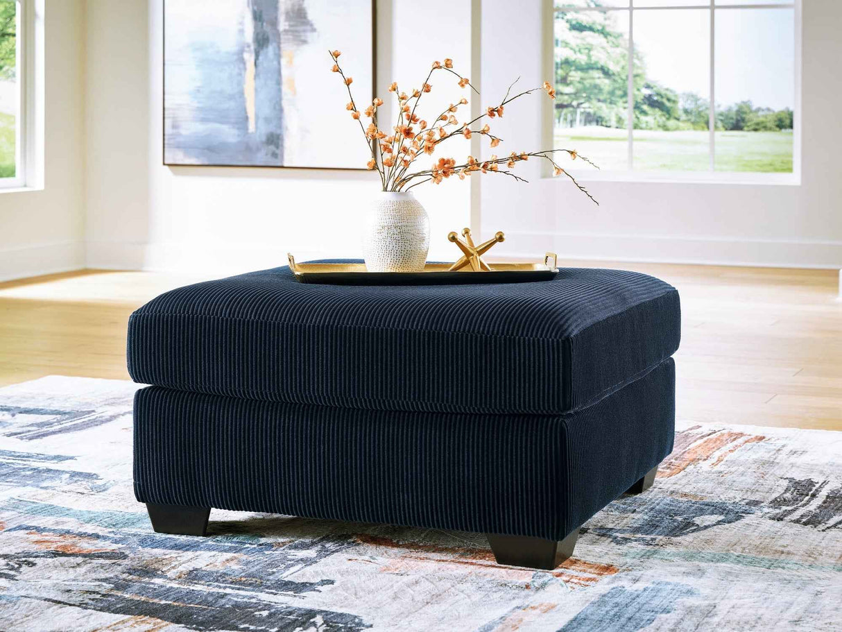 SimpleJoy Navy Oversized Accent Ottoman by Ashley at Eve Furniture