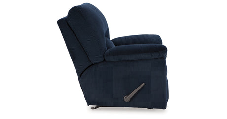 SimpleJoy Navy Recliner by Ashley at Eve Furniture