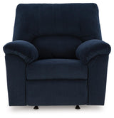 SimpleJoy Navy Recliner by Ashley at Eve Furniture