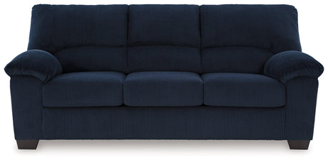 SimpleJoy Navy Sofa by Ashley at Eve Furniture