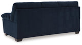 SimpleJoy Navy Sofa by Ashley at Eve Furniture
