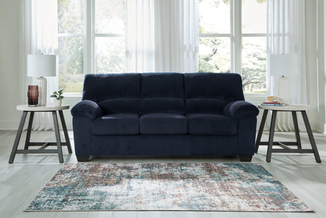 SimpleJoy Navy Sofa by Ashley at Eve Furniture