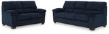 SimpleJoy Navy Sofa & Loveseat by Ashley at Eve Furniture