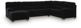 SimpleJoy Onyx 3-Piece LAF Chaise Sectional by Ashley at Eve Furniture