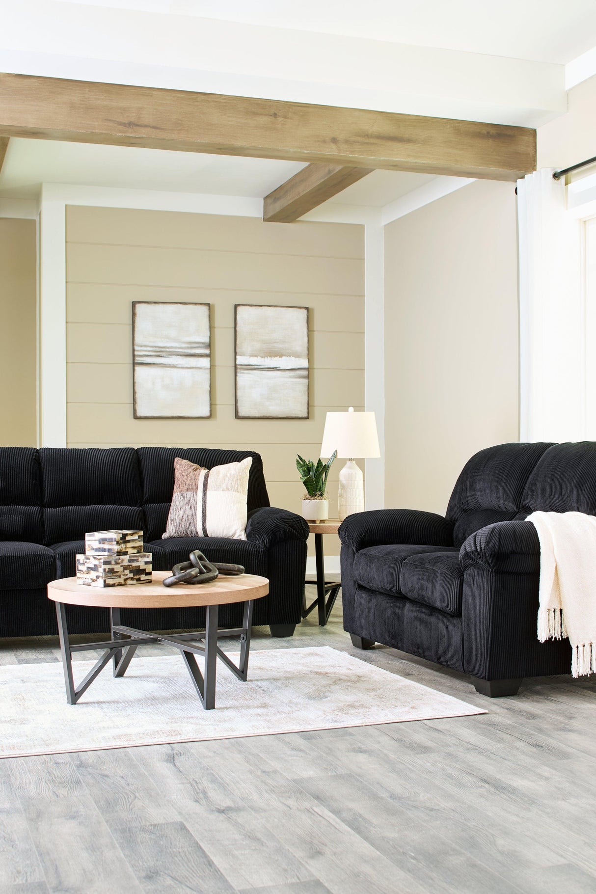 SimpleJoy Onyx Sofa & Loveseat by Ashley at Eve Furniture