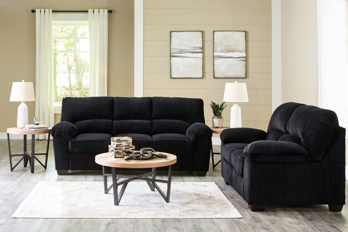 SimpleJoy Onyx Sofa & Loveseat by Ashley at Eve Furniture