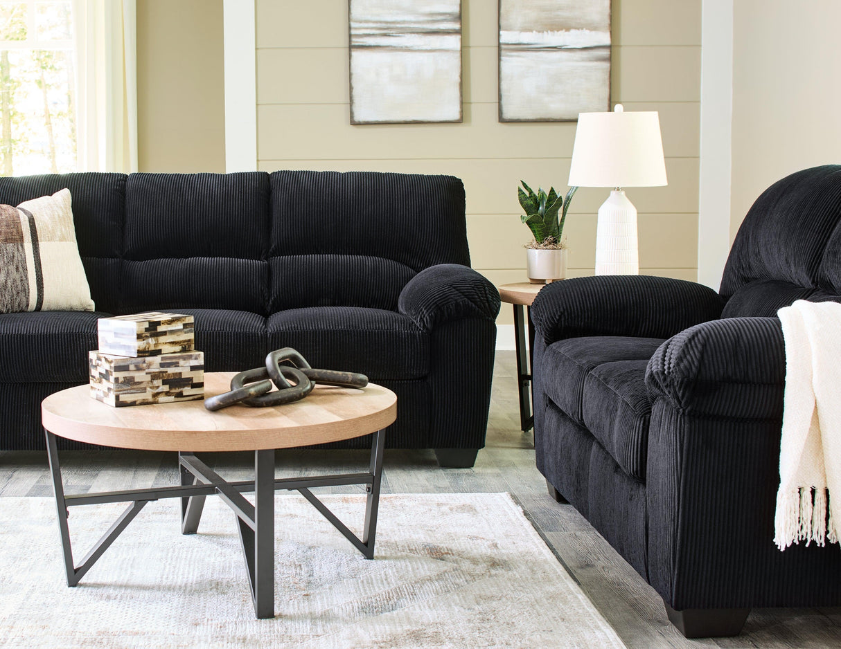 SimpleJoy Onyx Sofa & Loveseat by Ashley at Eve Furniture
