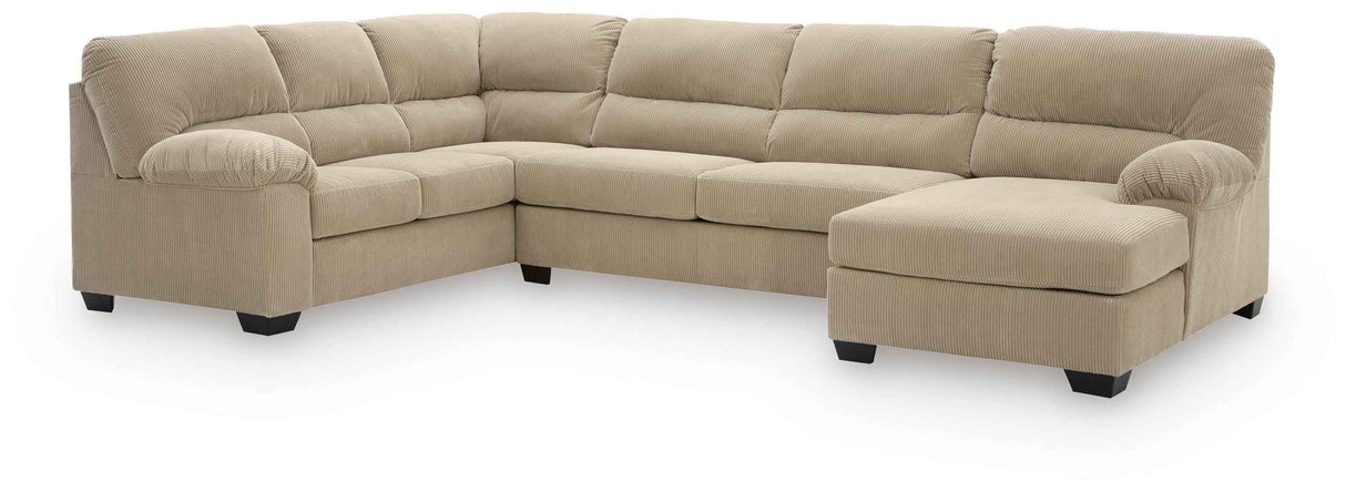 SimpleJoy Sand 3-Piece RAF Chaise Sectional by Ashley at Eve Furniture