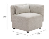 Simu Dune Greige Corner Chair by Zuomod at Eve Furniture