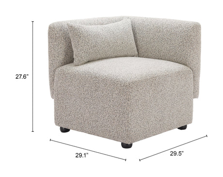 Simu Dune Greige Corner Chair by Zuomod at Eve Furniture