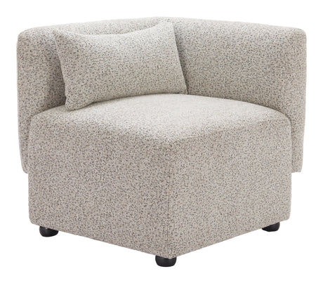 Simu Dune Greige Corner Chair by Zuomod at Eve Furniture