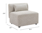 Simu Dune Greige Middle Chair by Zuomod at Eve Furniture