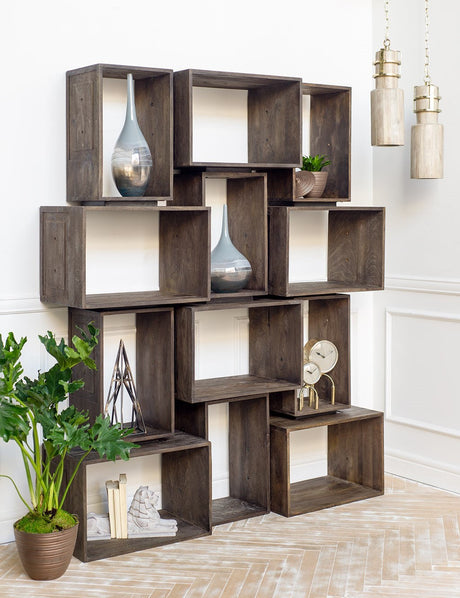 Simul Gun Metal Grey Add-on Shelf Bracket by Mercana at Eve Furniture