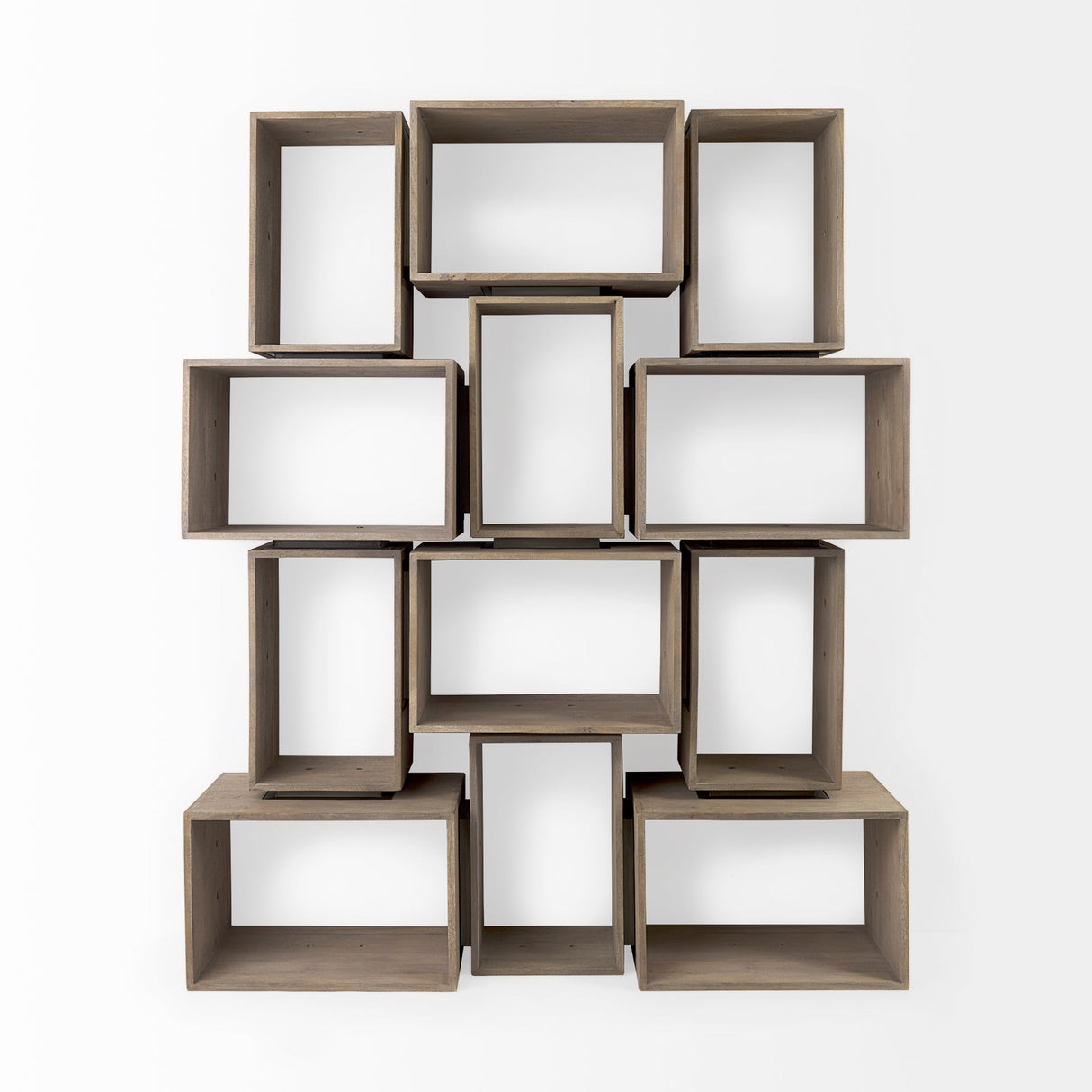 Simul (Set of 2) Light Brown Wood Modular Shelving Unit by Mercana at Eve Furniture