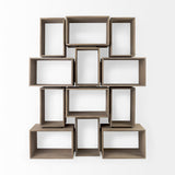 Simul (Set of 2) Light Brown Wood Modular Shelving Unit by Mercana at Eve Furniture