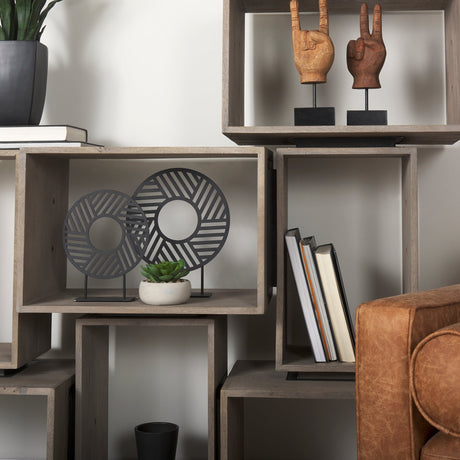 Simul (Set of 2) Light Brown Wood Modular Shelving Unit by Mercana at Eve Furniture