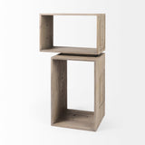 Simul (Set of 2) Light Brown Wood Modular Shelving Unit by Mercana at Eve Furniture