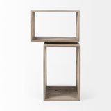 Simul (Set of 2) Light Brown Wood Modular Shelving Unit by Mercana at Eve Furniture