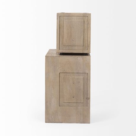 Simul (Set of 2) Light Brown Wood Modular Shelving Unit by Mercana at Eve Furniture