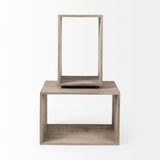 Simul (Set of 2) Light Brown Wood Modular Shelving Unit by Mercana at Eve Furniture